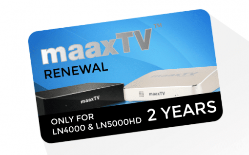 MAAXTV 2 Year Renewal PIN LN4000 LN5000HD