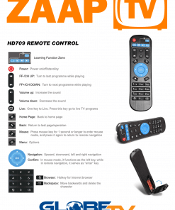 ZAAPTV HD709 Remote Control