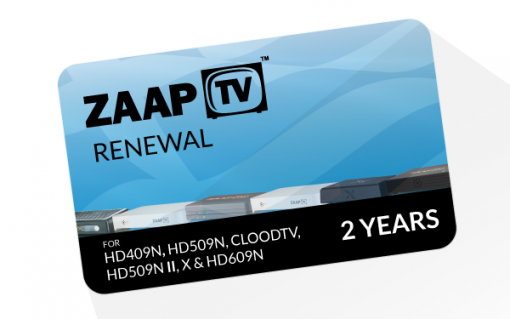 ZAAPTV 2 Year Renewal Card / PIN